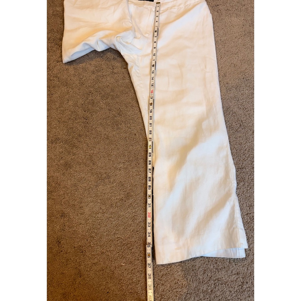 Lafayette 148 New York White Linen Wide Leg Trousers Pants Womens - Picture 8 of 16